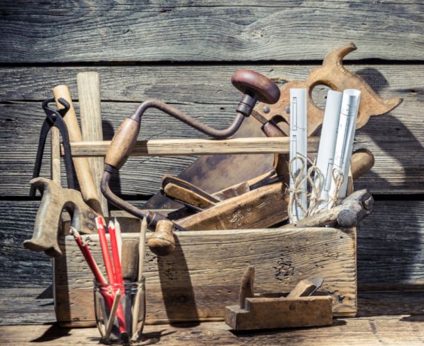 antique tools for working wood by Manufactory Design